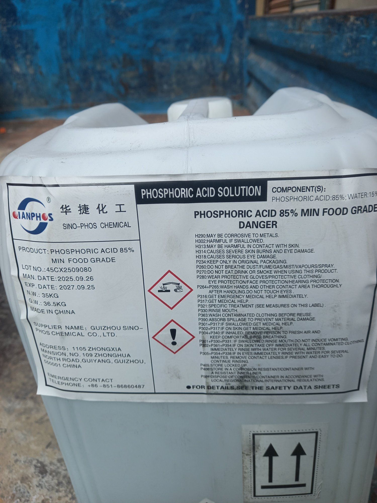 phosphoric acid 85% – china (35 kg jar) copy phosphoric acid 85% – china (35 kg jar) copy